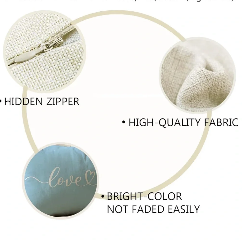 Love You Script Decorative Accent Pillow Cover - Light Blue/ leaning turquoisey